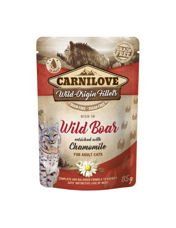 Carnilove Cat Våtfôr Pouch villsvin m/kamomille 85g