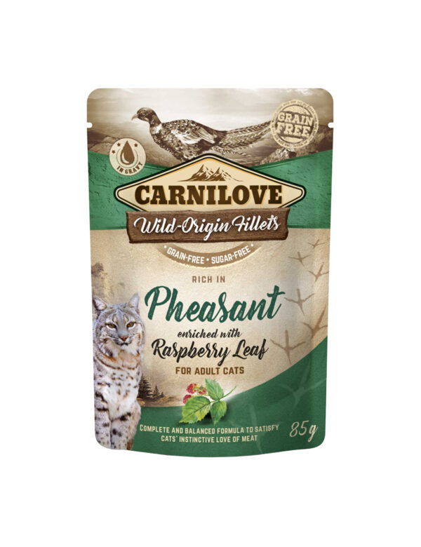 Carnilove Cat Våtfôr Pouch fasan m/bringebærblad 85g