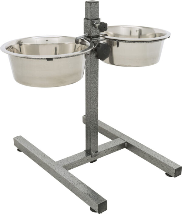 Hundeskål rustfritt stål 2x1,8L/h:40cm