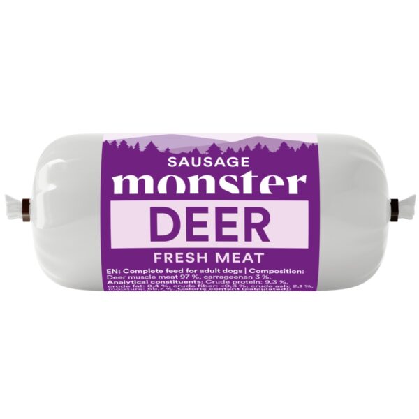 Monster Dog Sausage Single Protein Deer 80g