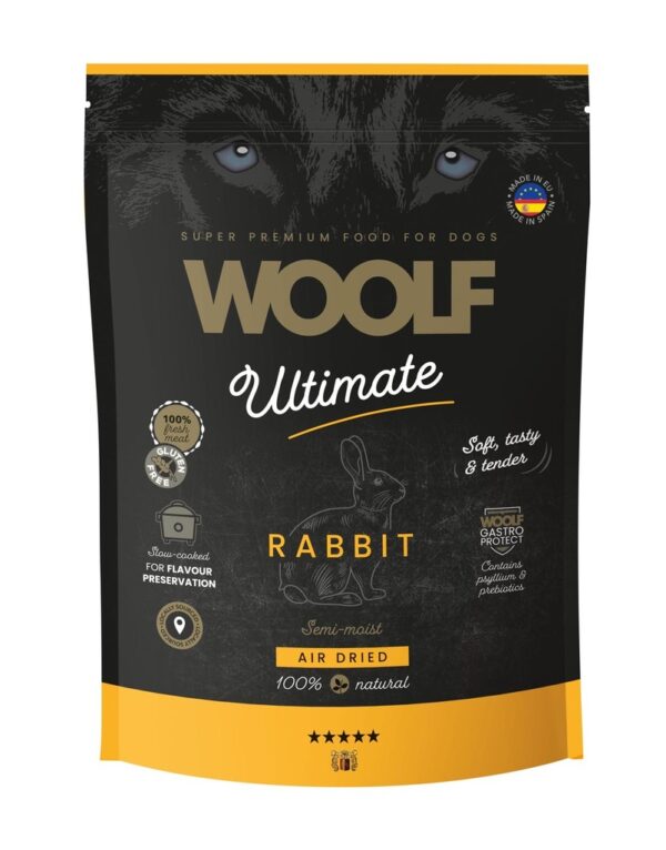 Woolf Ultimate Dog Semimoist fullfôr/godbiter Rabbit 1kg