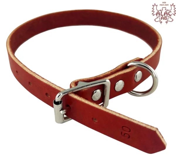 Alac halsbånd lær rødbrun 22mmx50cm