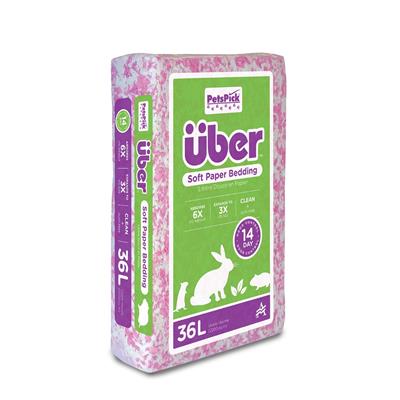 ÜBER Papirstrø Rosa/hvit 36L