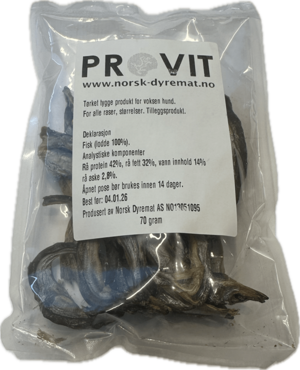 Provit Tørket Lodde Fisk 70g