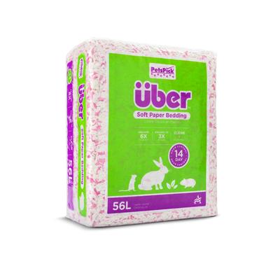 ÜBER Papirstrø Rosa/hvit 56L