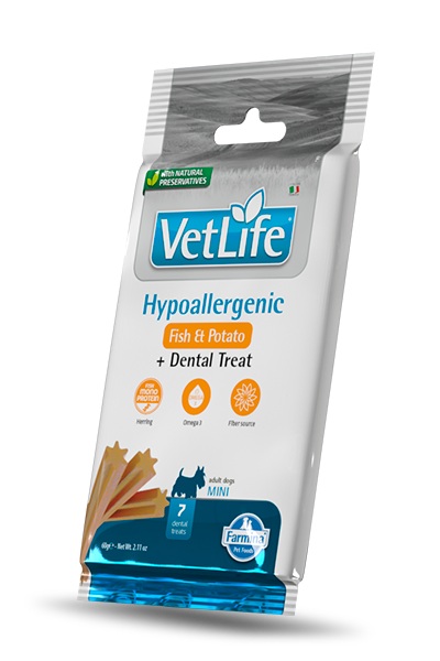 Farmina Dental Treat VetLife Dog Hypoallergenic Fish & Potato Mini 60g