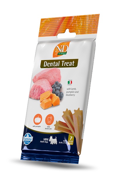 Farmina Dental Treat N&D Pumpkin Dog Lamb & Blueberry Adult Mini 60g
