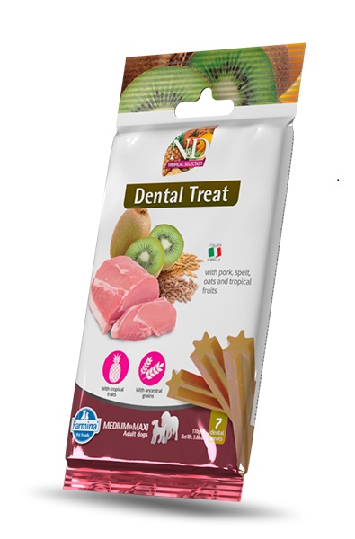 Farmina Dental Treat N&D Tropical Selection Dog Pork Adult Med/Maxi 100g
