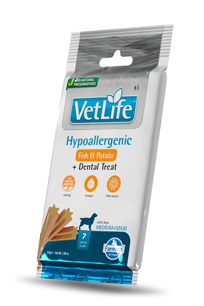 Farmina Dental Treat VetLife Dog Hypoallergenic Fish & Potato Med/Maxi 100g