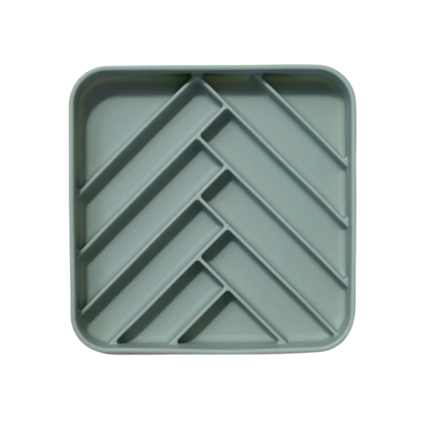 dogged Chevron Slowfeeder Bowl Seafoam