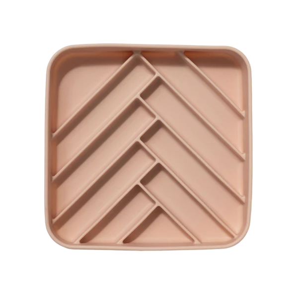 dogged Chevron Slowfeeder Bowl Rose Water