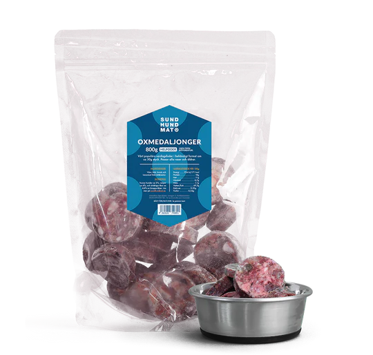 Sund Hundmat Oksemedaljonger 800g
