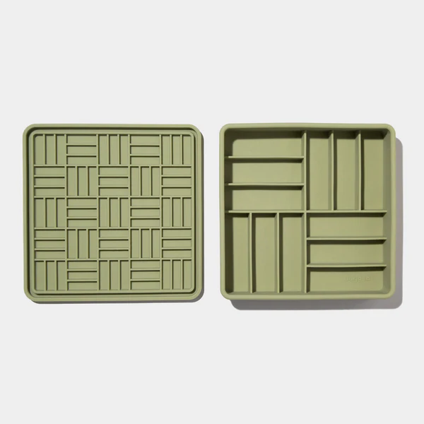 dogged 3-in-1 Parquet Slowfeeder Bowl Olive