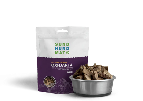 Sund Hundmat Frysetørkede Oksehjertebiter 60g