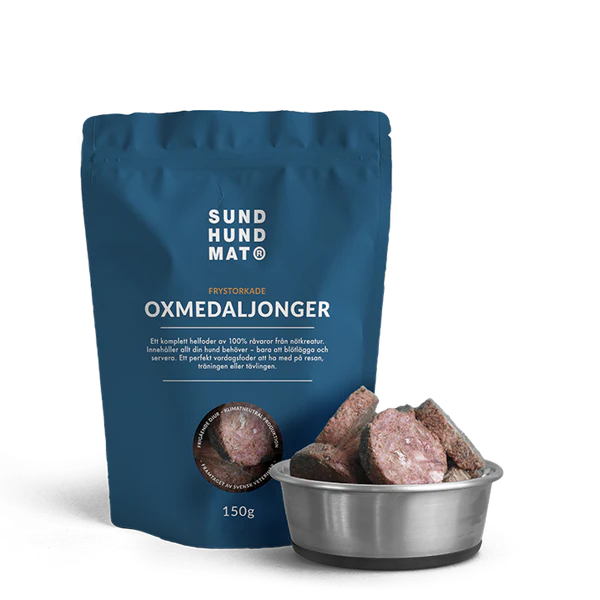 Sund Hundmat Frysetørkede Fullfôr Oksemedaljonger 150g