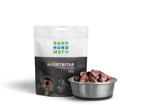 Sund Hundmat Frysetørkede Hjortebiter 60g