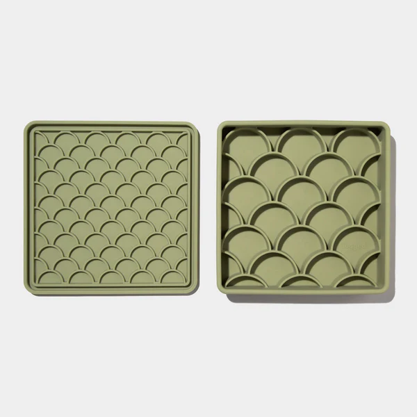 dogged 3-in-1 Fish Scale Slowfeeder Bowl Olive