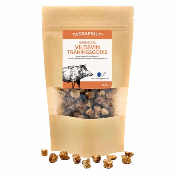 Tassafritt Villsvin treningsgodbiter 80g