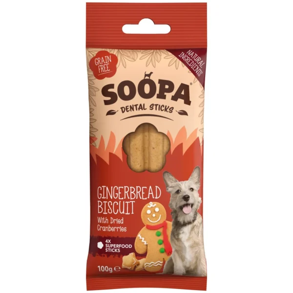 Soopa gingerbread biscuit sticks