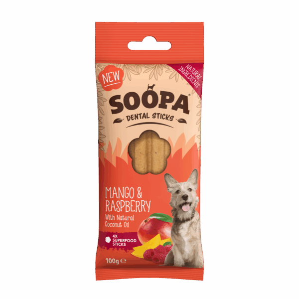 Soopa mango & raspberry dental sticks