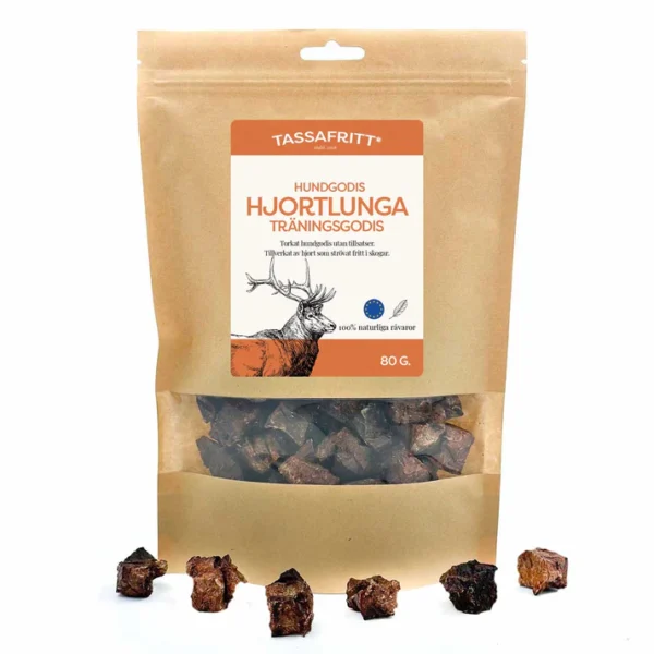 Tassafritt Hjortelunge treningsgodbiter 80g