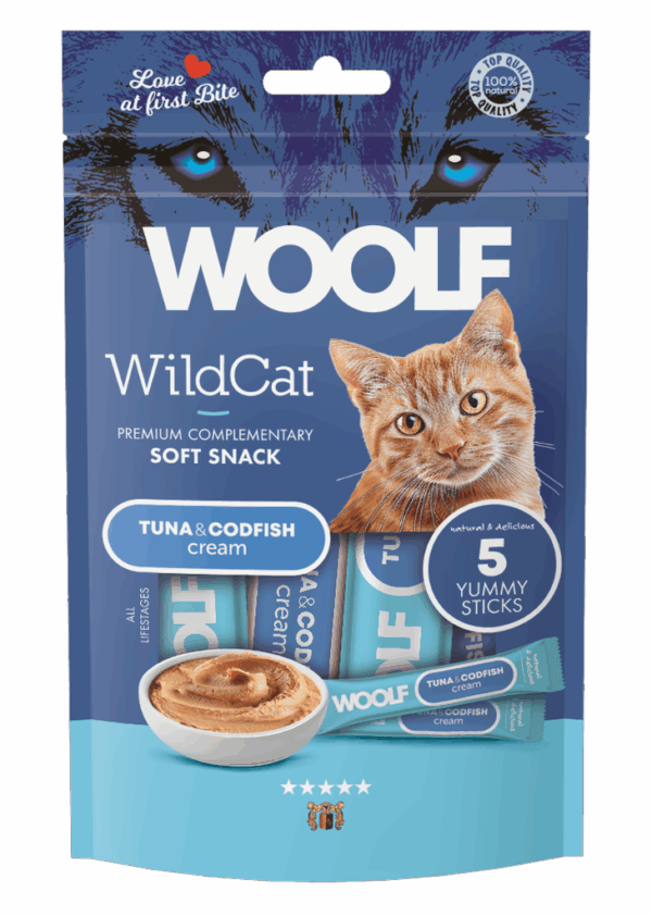 Woolf Wildcat Cream Tuna & codfish 5pk