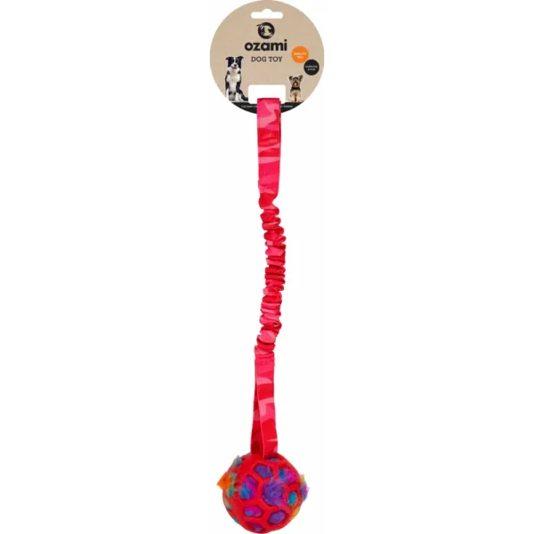 Ozami Draleke Play-n-tug ball m/ krassel rosa 50cm