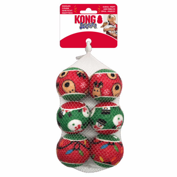 KONG Holiday Juleleke SqueakAir Balls M 6pk