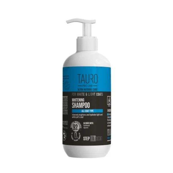 Tauro Pro Line Ultra Natural Care Whitening Shampoo for White and Light Coats 400ml(Kopi)