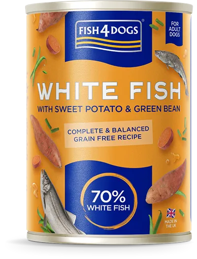 Fish4Dogs White Fish w/sweet potato & green beans 395g