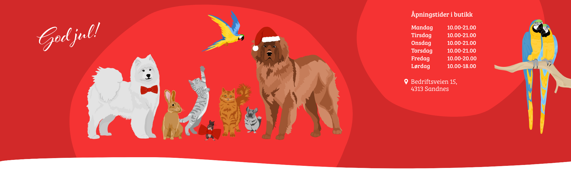 nettsidebanner - åpningstider