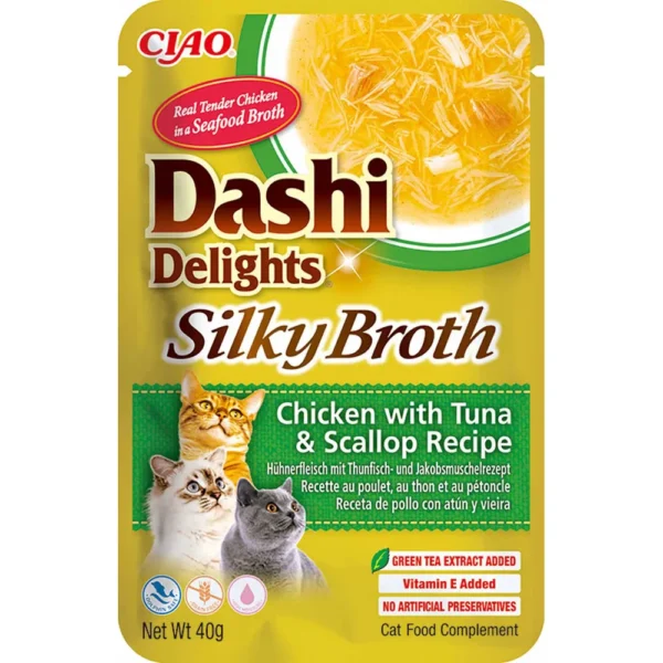 Churu Cat Dashi Delights Silky Broth Chicken/tuna/scallop 40g