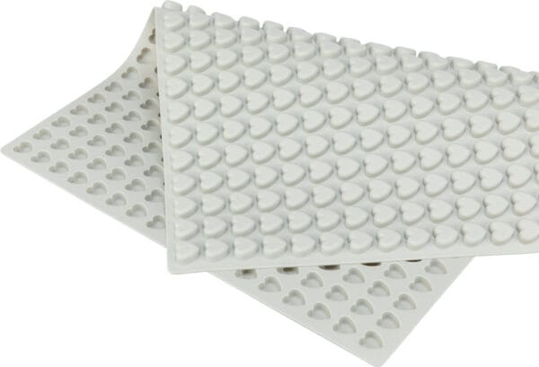 Bakematte i Silikon Hjerter rosa 38x25cm