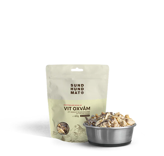 Sund Hundmat Frysetørket Hvit Oksevom 60g