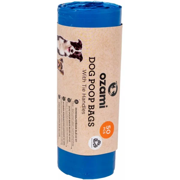 Hundepose med håndtak blå 13x34cm 50stk