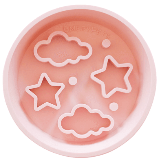 EmeryPets Slow feeder skål stjerner & skyer rosa S