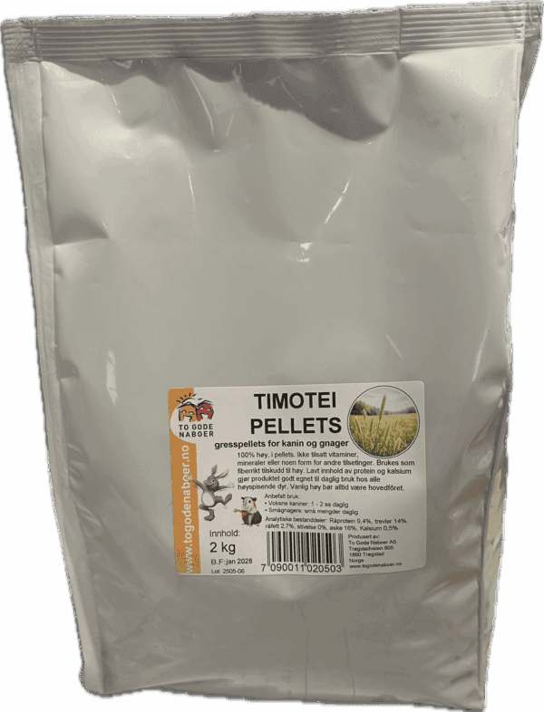 To Gode Naboer Kanin- og marsvinpellets Timotei 2kg