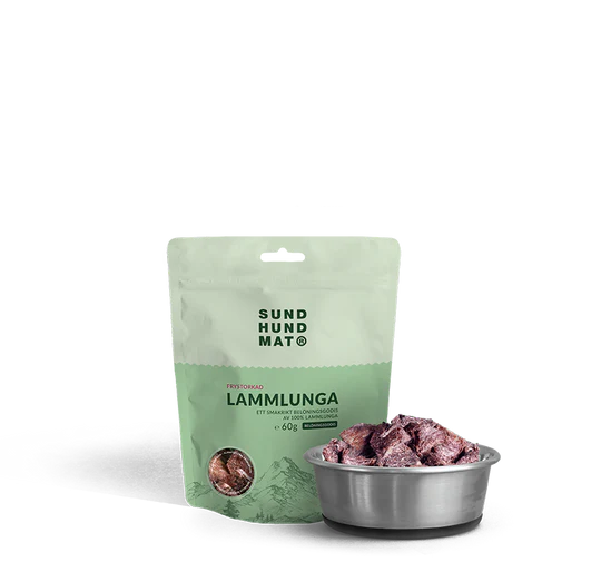 Sund Hundmat Frysetørkede Lammelungebiter 60g