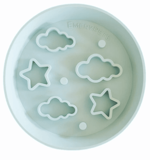 EmeryPets Slow feeder skål stjerner & skyer blå M