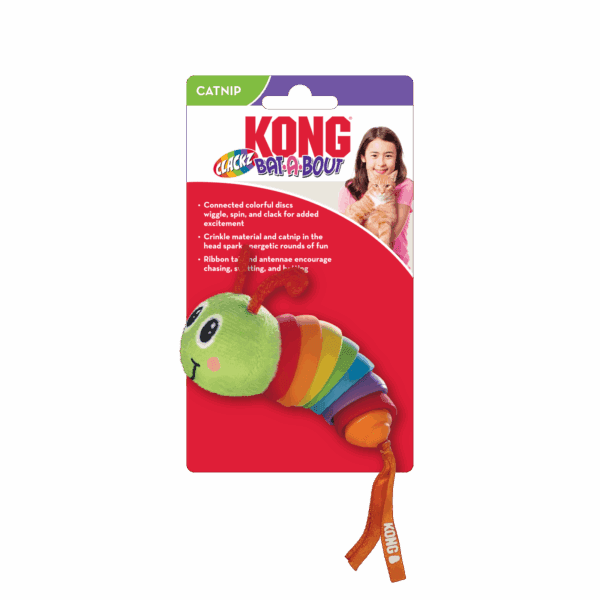 KONG Cat Clackz Bat-A-Bout Caterpillar