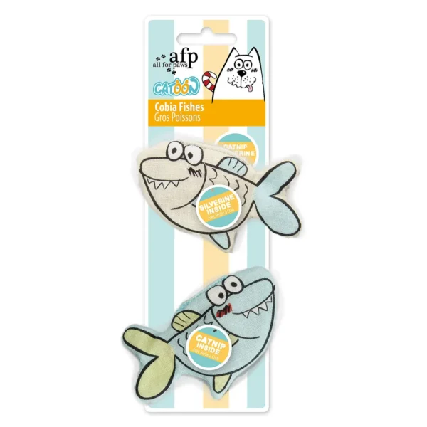 Katteleke Cobia Fisker m/silverline/catnip 5x9x1cm 2stk