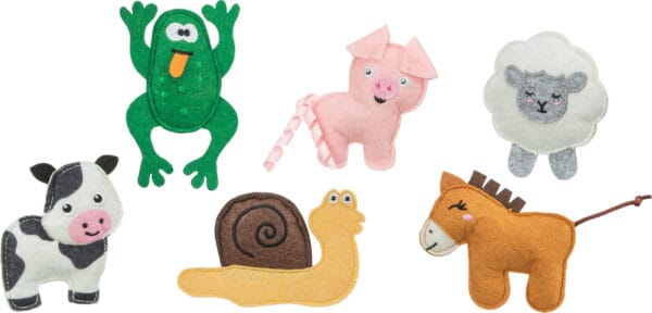 Katteleke Farm Animals filt m/catnip 8-11cm