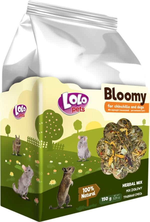 LoloPets Bloomy Urtemiks for chinchilla/degus 150g