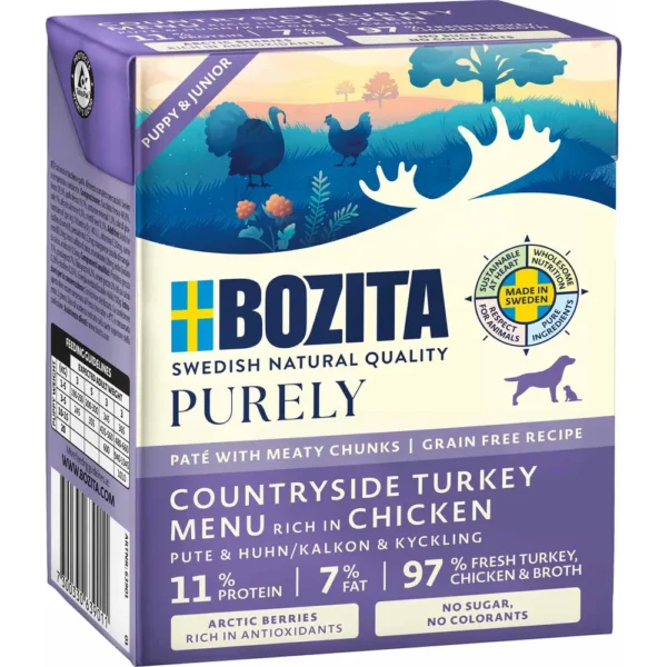 Bozita Dog Purely Patè Pupy & Junior Turkey/chicken 370g