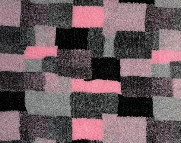 VetBed Nonslip Patchwork rosa/grå/svart 150x100cm