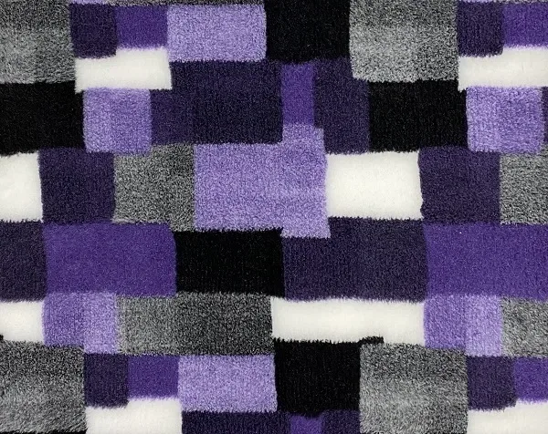 VetBed Nonslip Patchwork lilla/grå/hvit/svart 150x100cm