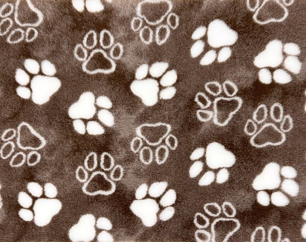 VetBed Nonslip Brun m/hvite poter 150x100cm