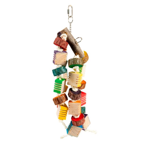 Fugleleke Groovy Wooden Duo Pendant w/sisal multicolour 6x11x52cm