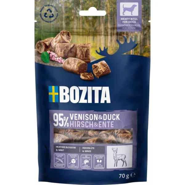 Bozita Snacks Meatybites Venison & duck 70g