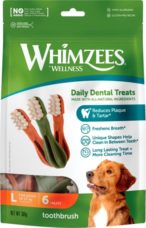 Whimzees tyggeben tannbørste L 6stk